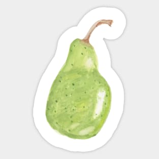 Cute Watercolor Green Pear Sticker